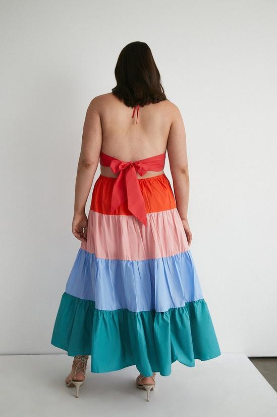 Warehouse Plus Size Rainbow Strappy Maxi Dress 3