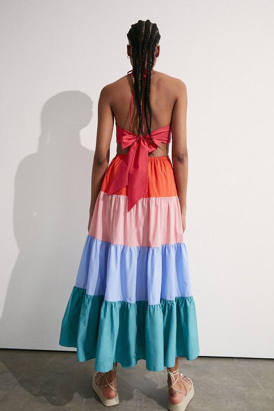 Warehouse Petite Rainbow Strappy Maxi Dress 3