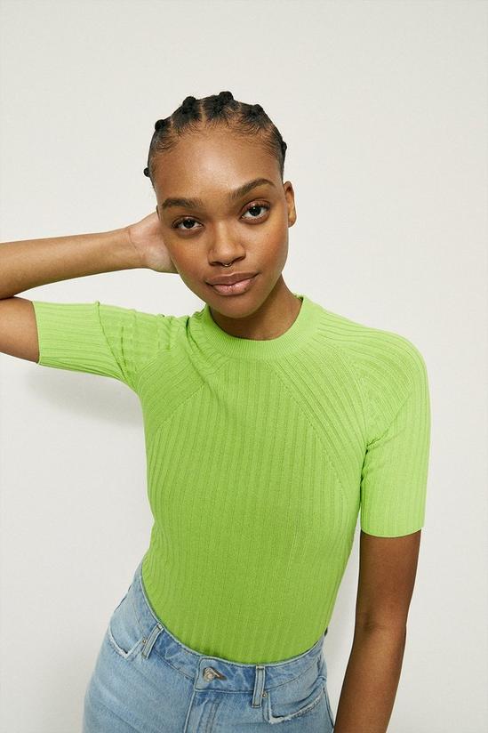Warehouse Twist Back Ribbed Knit Top 2