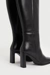 Warehouse Premium Leather Squared Toe Knee High Boots thumbnail 3