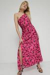 Warehouse Floral One Shoulder Pleated Midi Dress thumbnail 1