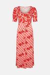 Warehouse WH X Rose England Mixed Floral Stripe Print Midi Dress thumbnail 4