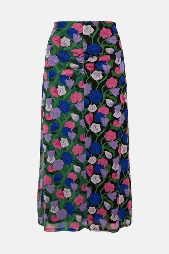 Warehouse WH X Rose England Spliced Floral Midi Mesh Skirt 4