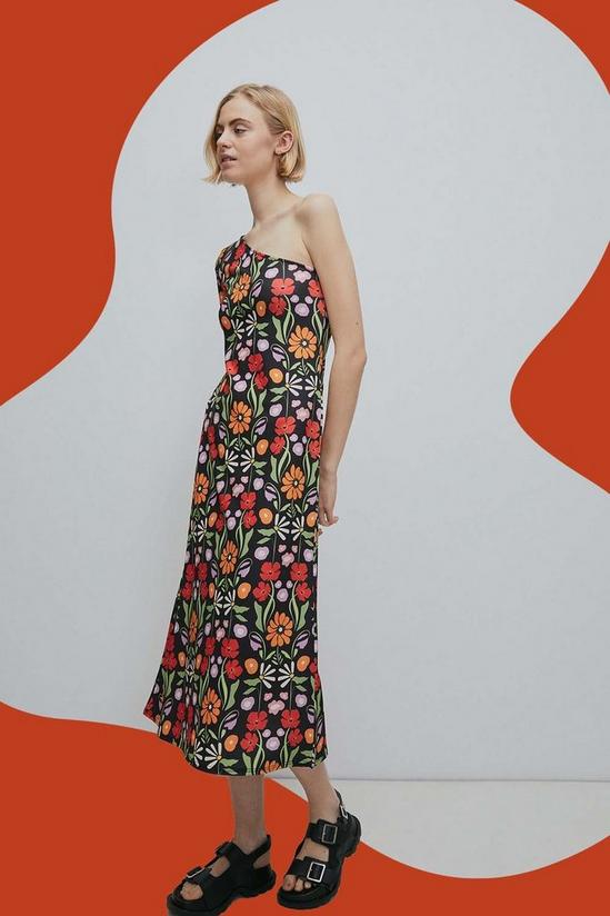 Warehouse WH X Rose England One Shoulder Floral Dress 1