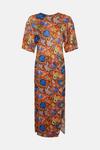 Warehouse WH x The British Museum: The Charles Rennie Mackintosh Collection Printed Midi Dress With Side Split thumbnail 4
