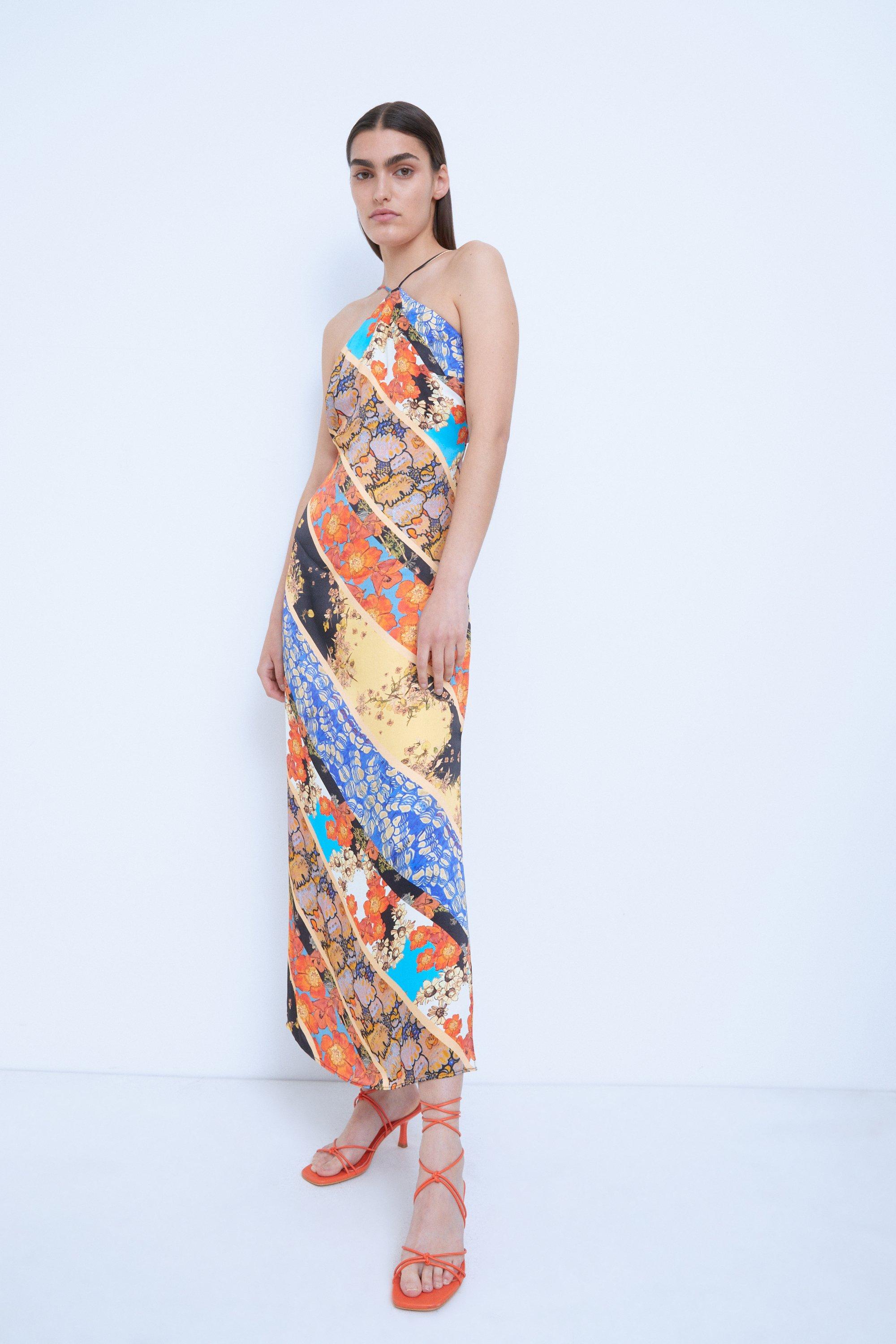 Womens WH x The British Museum: The Charles Rennie Mackintosh Collection Halter Neck Printed Midi Dr