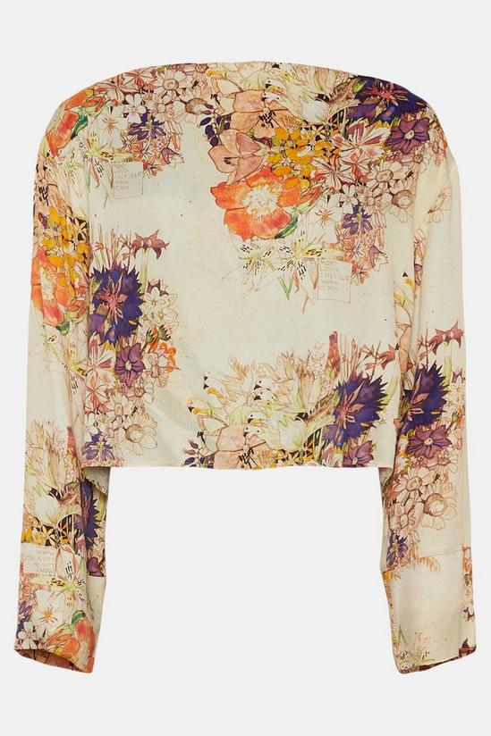 Warehouse WH x The British Museum: The Charles Rennie Mackintosh Collection Open Back Drape Printed Blouse 4