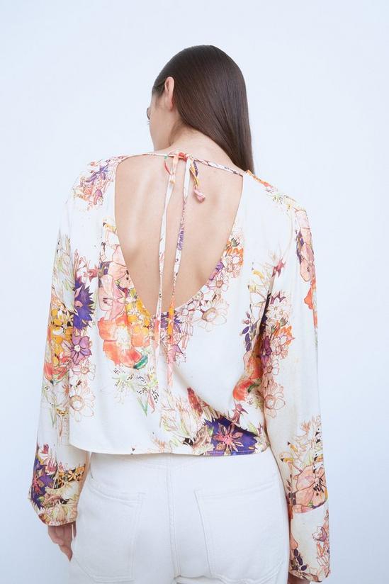 Warehouse Petite WH x The British Museum: The Charles Rennie Mackintosh Collection Open Back Drape Blouse 3
