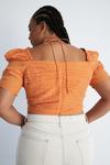 Warehouse Plus Size Voile Strappy Cut Out Ruched Top thumbnail 3
