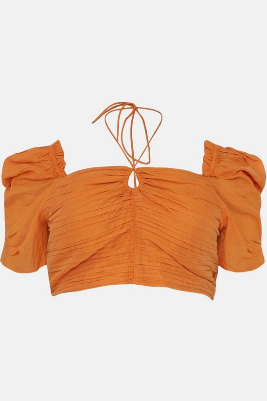 Warehouse Plus Size Voile Strappy Cut Out Ruched Top 4