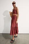 Warehouse Voile Ruched Strappy Crop Top thumbnail 2