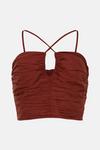 Warehouse Voile Ruched Strappy Crop Top thumbnail 4