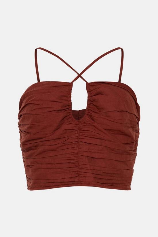 Warehouse Voile Ruched Strappy Crop Top 4
