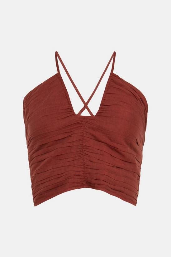 Warehouse Petite Voile Ruched Strappy Crop Top 4