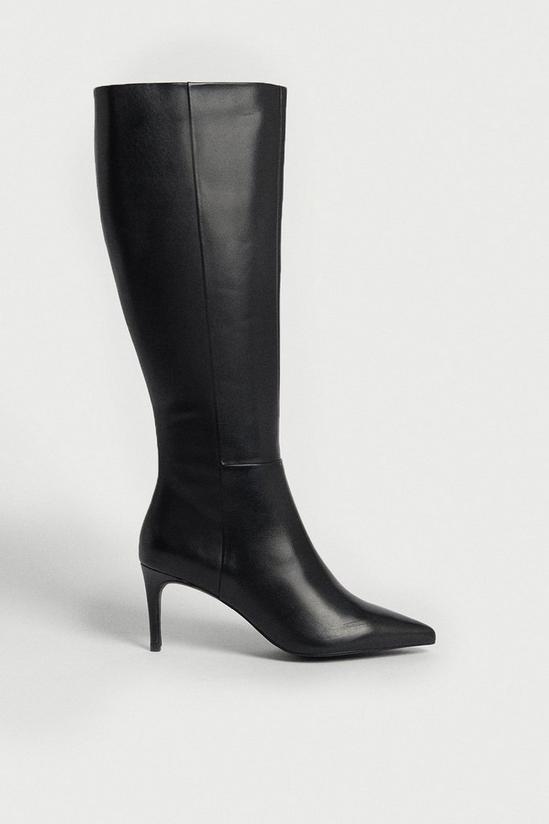 Warehouse Real Leather Premium Low Heel Knee High Boot 1