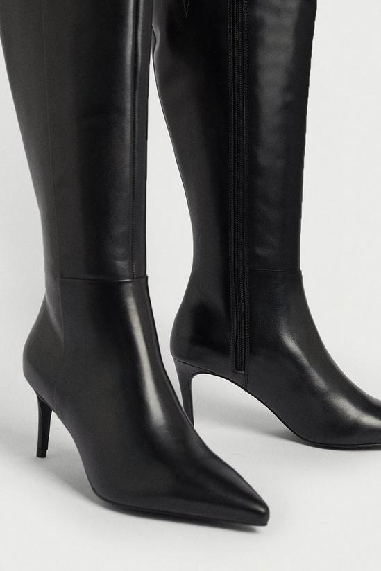Warehouse Real Leather Premium Low Heel Knee High Boot 3