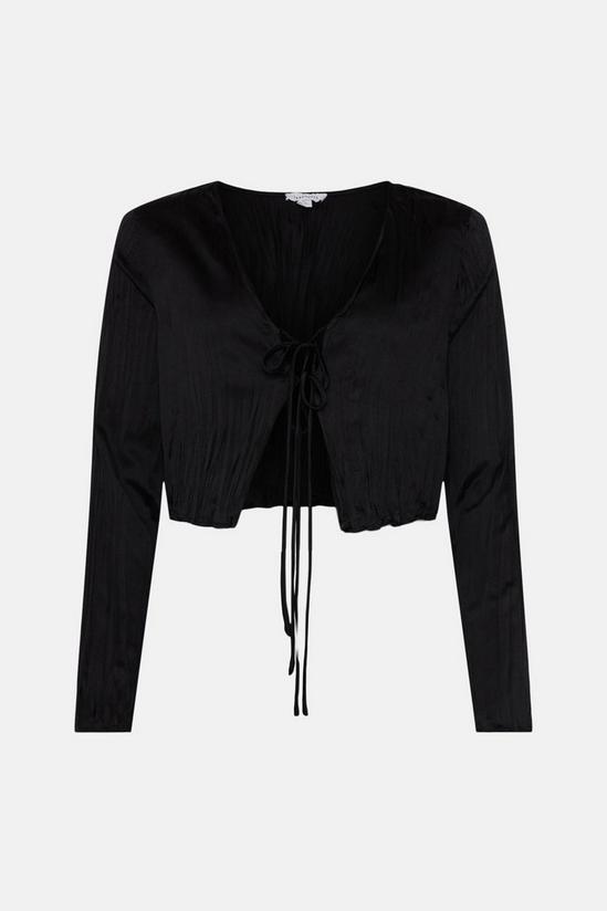Warehouse Crinkled Satin Tie Blouse Coord 4
