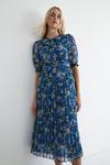 Warehouse Polyester Floral Belted Midi Dress thumbnail 1