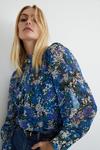 Warehouse Polyester High Neck Blouse In Floral thumbnail 1