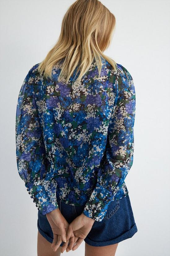 Warehouse Polyester High Neck Blouse In Floral 3