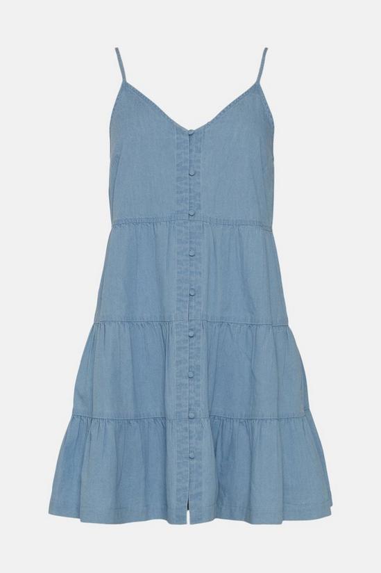 Warehouse Denim Button Detail Tiered Cami Mini Dress 4