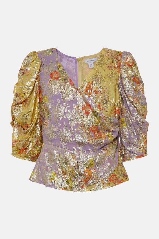 Warehouse WH x The British Museum: The Charles Rennie Mackintosh Collection Sparkle Floral Wrap Top 4