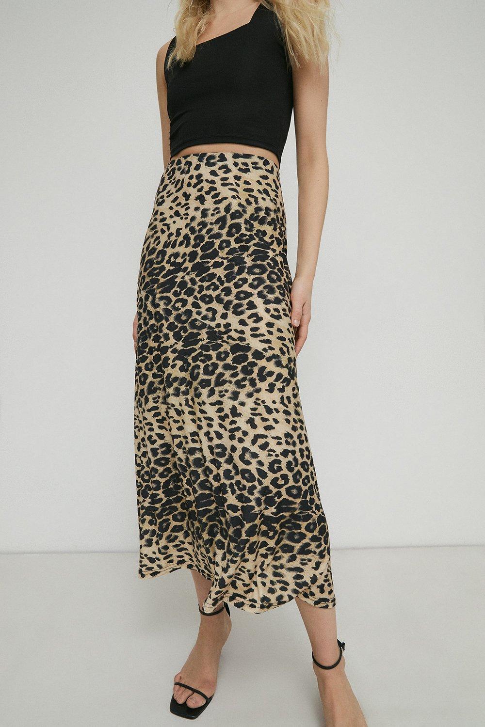 Leopard print midi outlet skirt warehouse