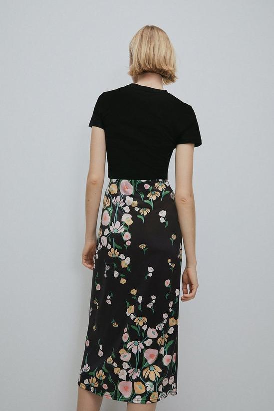 Warehouse WH X Rose England Diagonal Floral Midi Skirt 3
