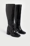 Warehouse Real Leather Crackle Heeled Knee High thumbnail 2