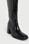 Warehouse Real Leather Crackle Heeled Knee High thumbnail 3