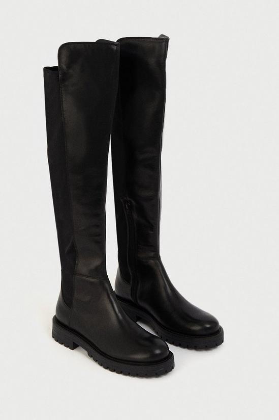 Warehouse Real Leather Flat Knee High 2