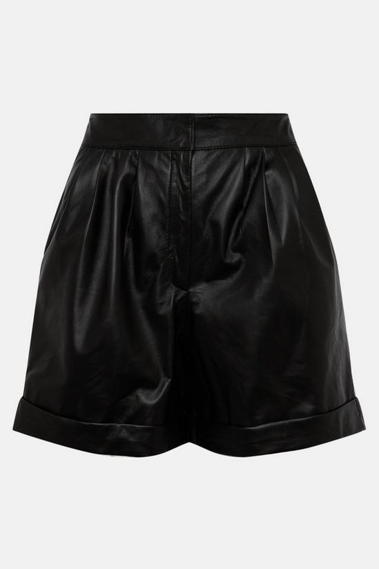 Warehouse Real Leather Pleat Front Short 4