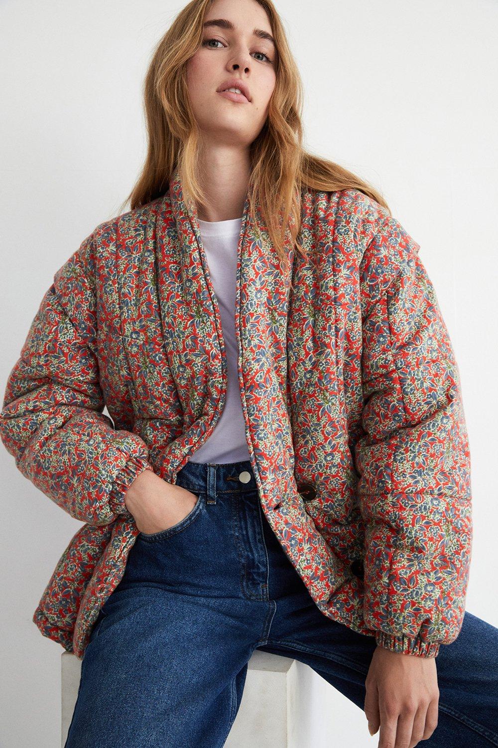 Quilted cheap floral jacket