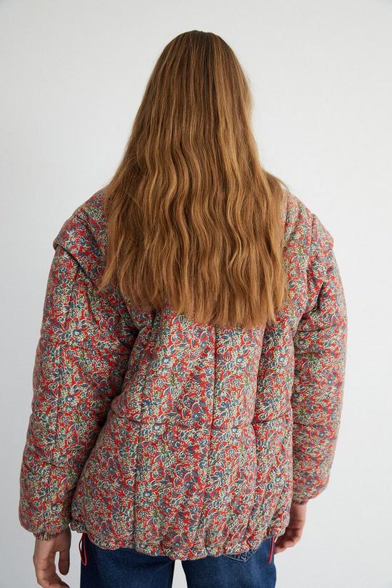Warehouse Detachable Sleeve Padded Floral Jacket 3