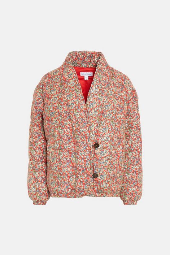 Warehouse Detachable Sleeve Padded Floral Jacket 4