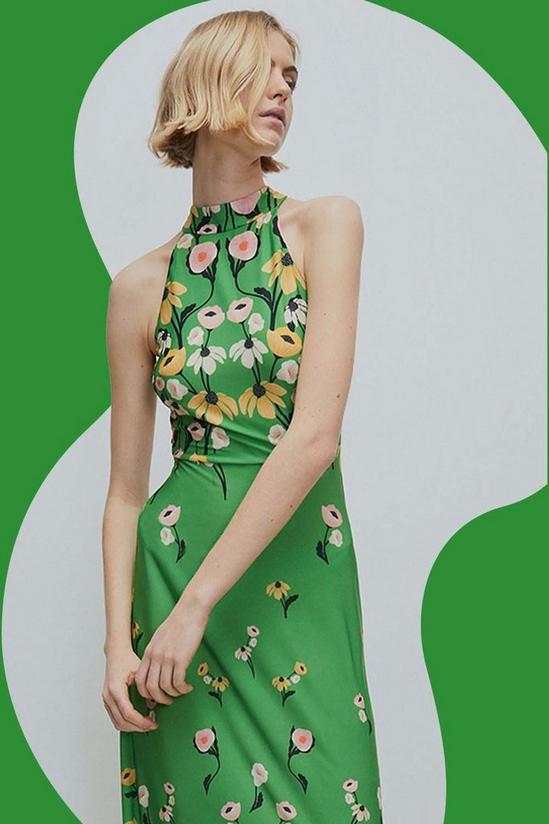 Warehouse WH X Rose England Floral Border Print Midi Dress 1