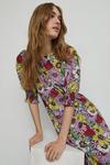 Warehouse Floral Shirred Cuff Midi Dress thumbnail 2