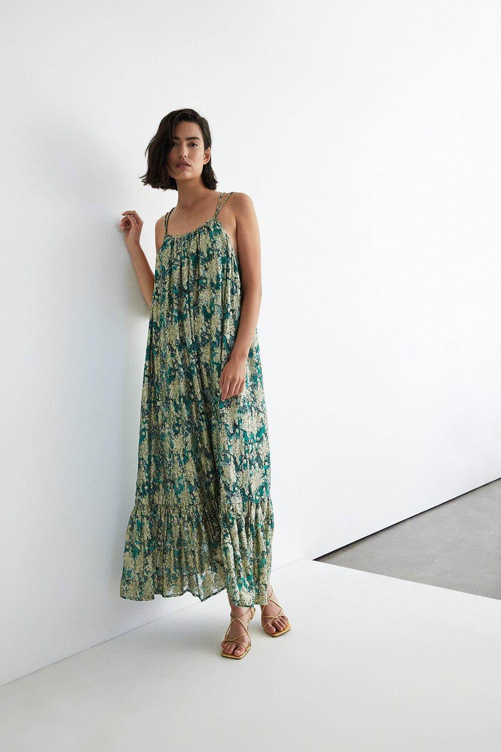 Floral strappy sale maxi dress