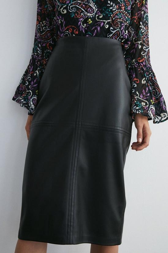 Warehouse Easy Faux Leather Pencil Skirt 2