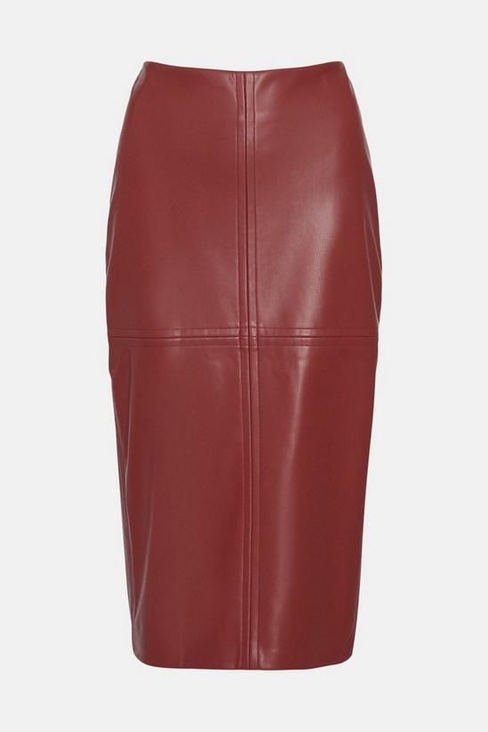 Warehouse Easy Faux Leather Pencil Skirt 4