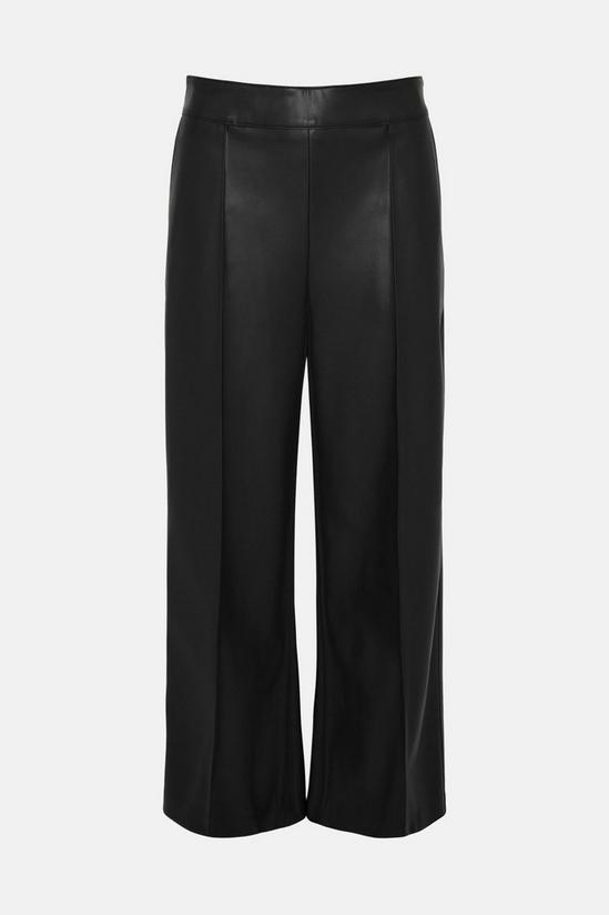 Warehouse Faux Leather Wide Crop Trouser 4