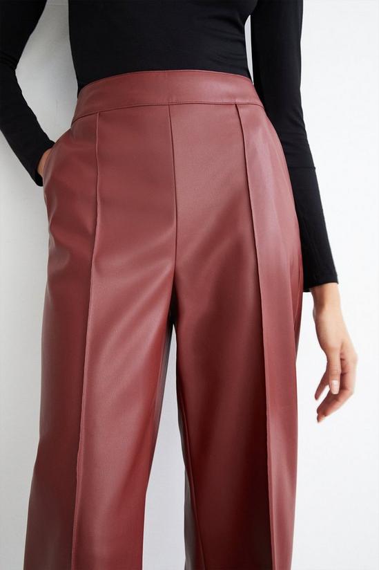 Warehouse Faux Leather Wide Crop Trouser 2
