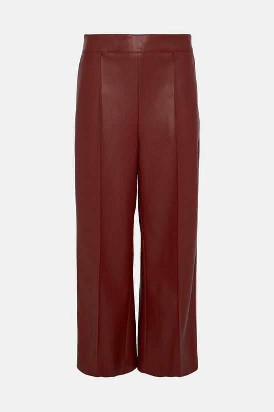 Warehouse Faux Leather Wide Crop Trouser 4