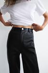 Warehouse Faux Leather 5 Pocket Straight Trousers thumbnail 2