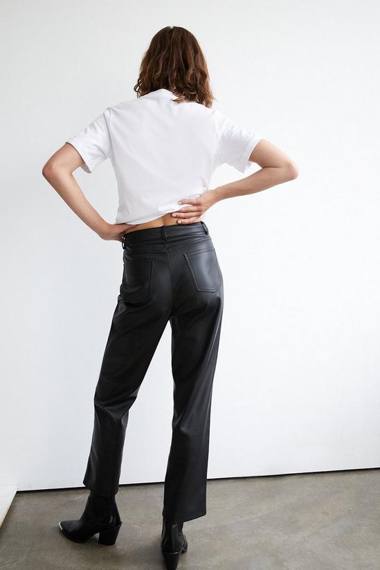 Warehouse Faux Leather 5 Pocket Straight Trousers 3