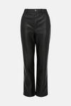Warehouse Faux Leather 5 Pocket Straight Trousers thumbnail 4