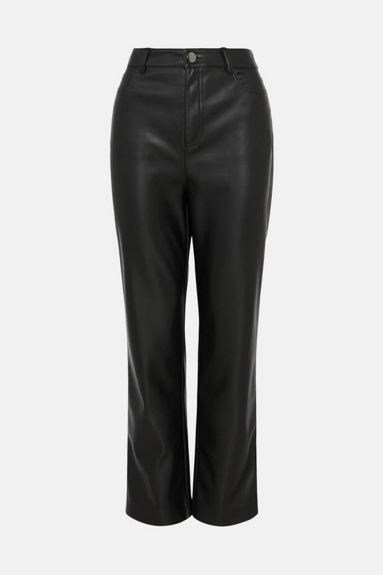 Warehouse Faux Leather 5 Pocket Straight Trousers 4