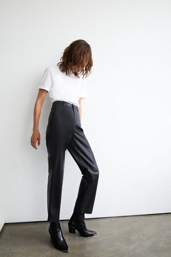 Warehouse Faux Leather 5 Pocket Straight Trousers 6