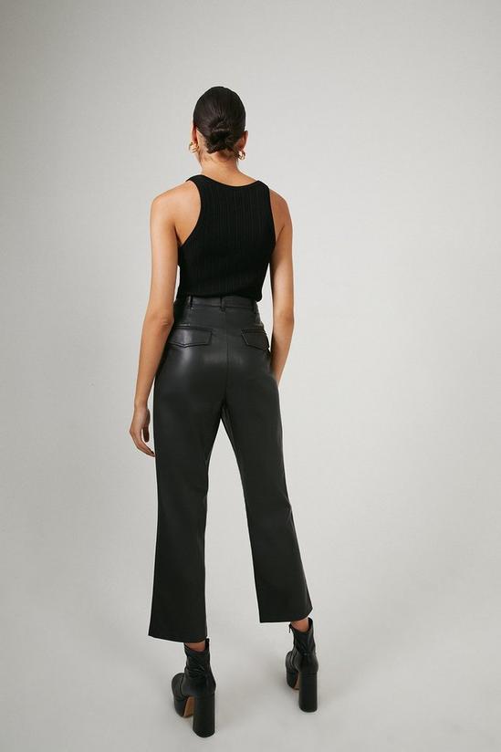 Warehouse Faux Leather Clean Peg Trousers 3
