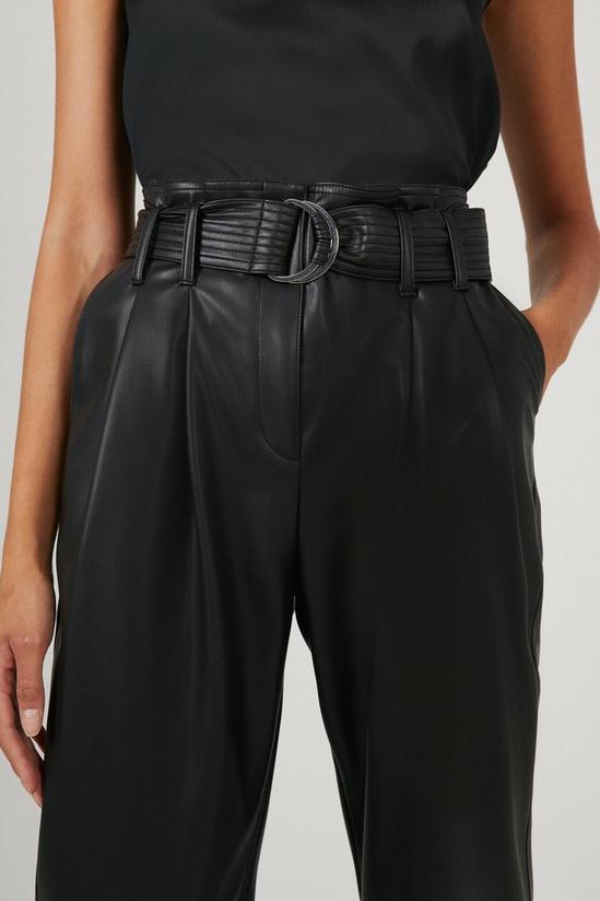 Warehouse Belted Faux Leather Peg Trousers 2